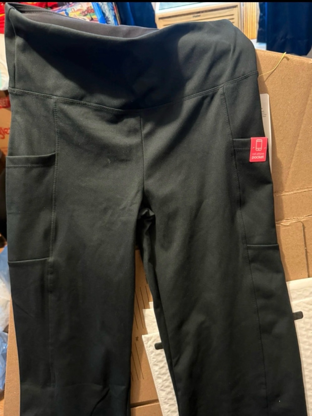 Marika Black Girls' Active Leggings with Side Phone Pockets